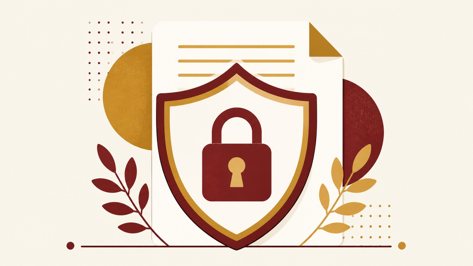 Illustration som visar ett låst dokument, symbol för integritetsskydd och GDPR